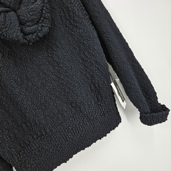Callahan Hoodie Sweater Black Boucle Knit Square Neck Pullover Crop NWT Size S - Picture 5 of 6